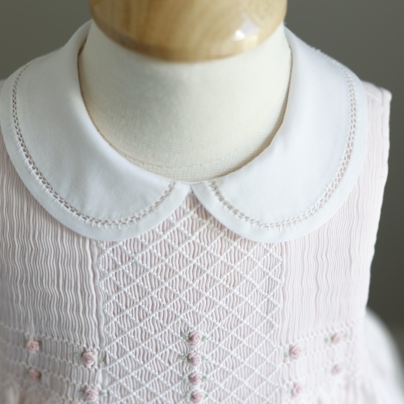 RARE Pink Dress Smocked Friedknit by Feltman Brothers 12 Month Spring LIKE NEW - Picture 7 of 8